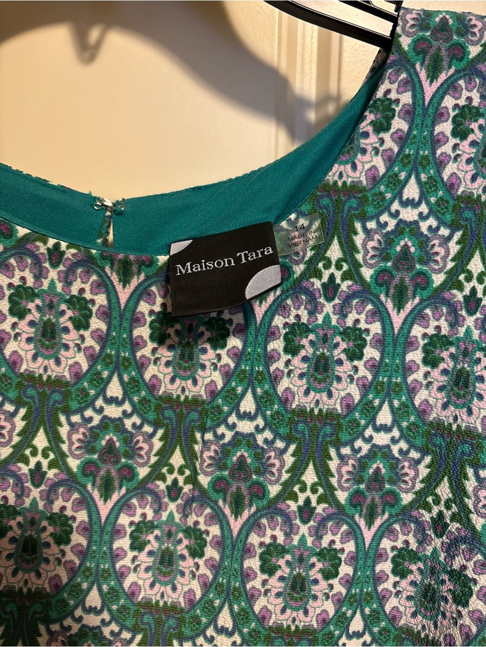Maison Tara Teal and Lavender Patterned Maxi Dress - Picture 3 of 3
